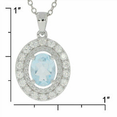 Sterling Silver Semi Mount Pendant Setting Oval OV 8x6mm White Topaz PJC2 - Syzjewelry