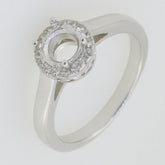 Sterling Silver Semi Mount Ring Setting Round RD 6x6mm Halo Topaz - Syzjewelry