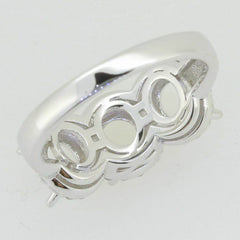 Sterling Silver Semi Mount Ring Setting Round RD 6x6mm 3 Stone White T - Syzjewelry