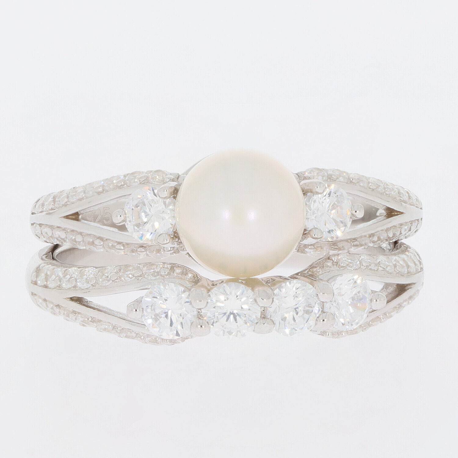 2 piece Set Sterling Silver Semi Mount Ring Setting Round RD 8X8mm Pearl - Syzjewelry