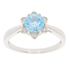 Sterling Silver Semi Mount Ring Setting Round RD 6.5X6.5mm White Topaz - Syzjewelry