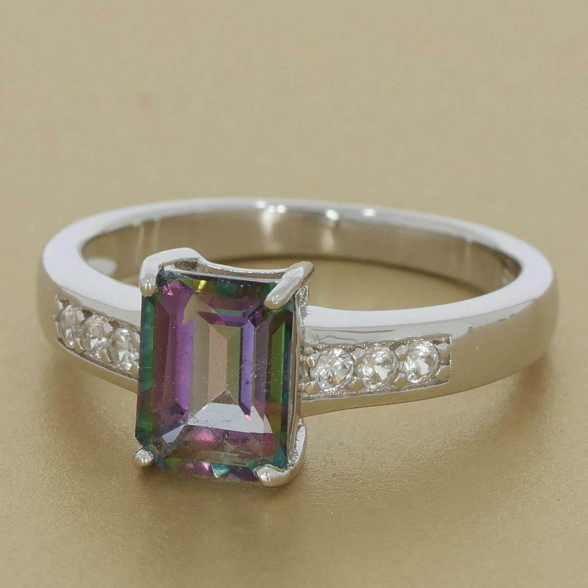 Sterling Silver Semi Mount Ring Setting OCT 8X6mm White Topaz Solid - Syzjewelry