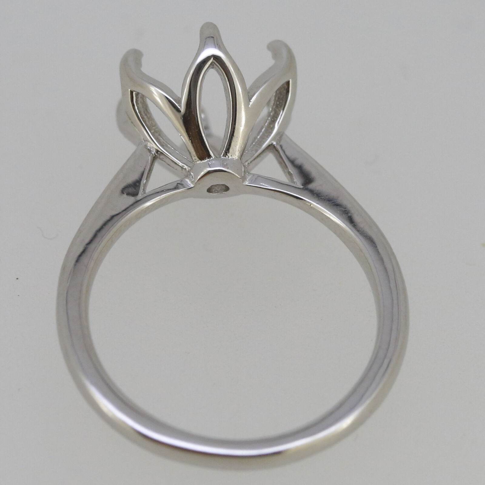 Sterling Silver Semi Mount Ring Setting Round RD 10x10mm Tulip Head w/ 6 Png - Syzjewelry