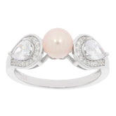 Sterling Silver Semi Mount Ring Setting Round RD 6x6mm Pearl 3 Stone 14795 - Syzjewelry