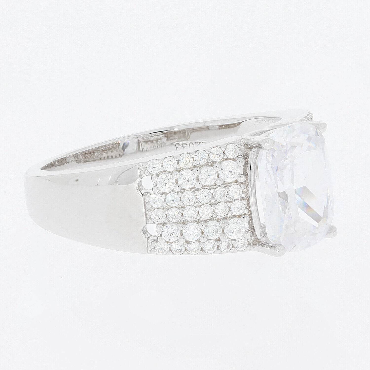 Sterling Silver Semi Mount Ring Setting Cushion CU 9x7mm White Topaz - Syzjewelry