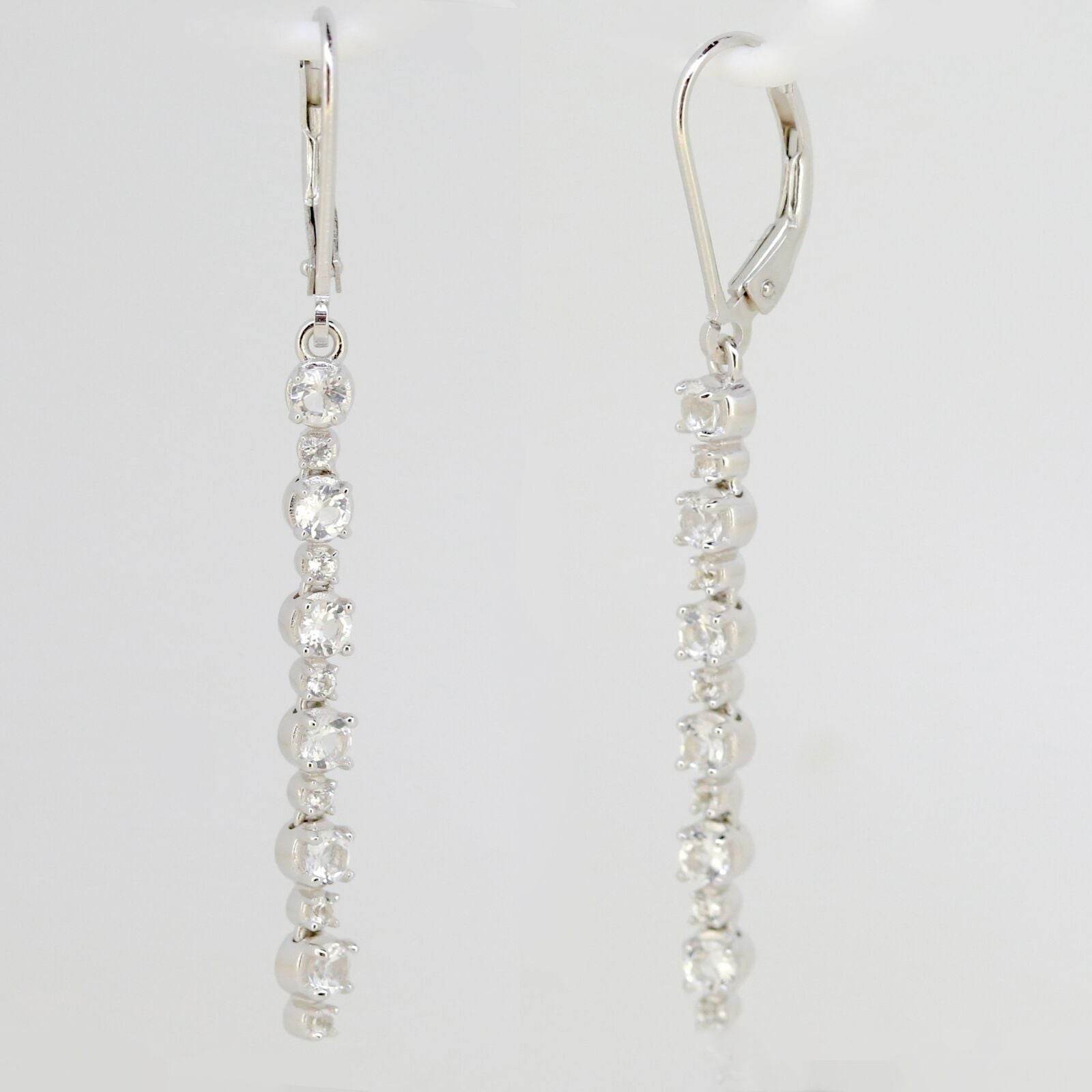 Sterling Silver Earrings Setting Leverback Dangle Main Stone Empty RD2.5 - Syzjewelry