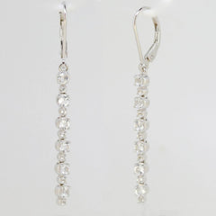 Sterling Silver Earrings Setting Leverback Dangle Main Stone Empty RD2.5 - Syzjewelry