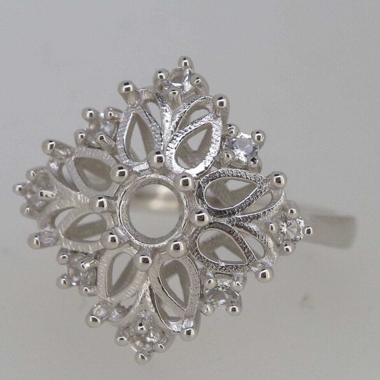 Sterling Silver Semi Mount Ring Setting RD 5x5mm PE 5X3mm Cluster Ring - Syzjewelry