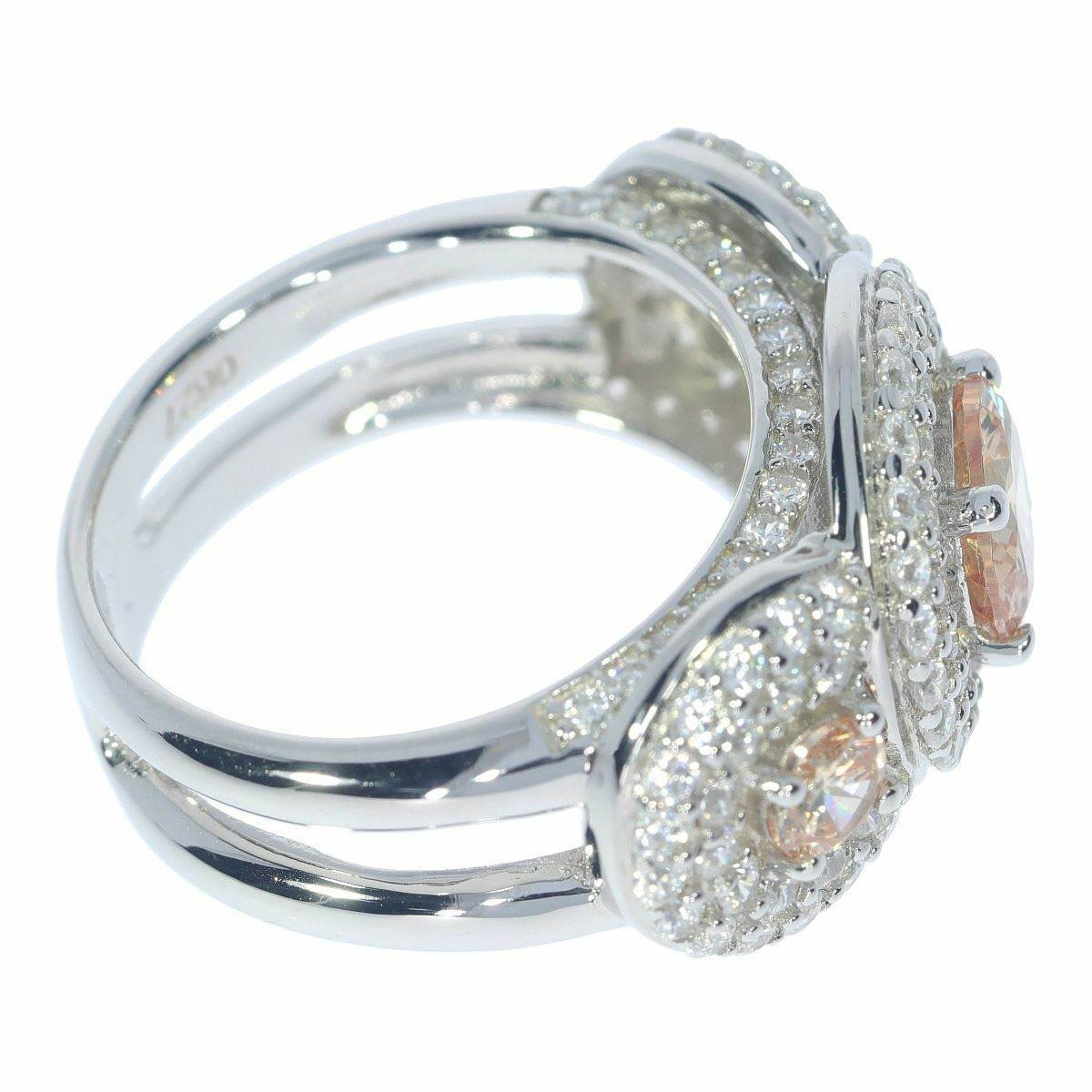 Sterling Silver Semi Mount Ring Setting RD 7x7mm RD 4x4mm White Topaz - Syzjewelry