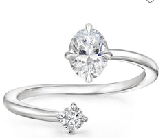 RD6.69 x 6.71 x 4x40 mm; Oval 7.81 x 5.57 x 3.55 mm Bypass Ring - Syzjewelry