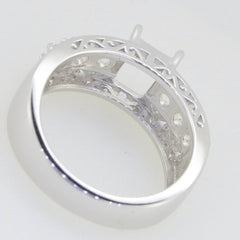 Sterling Silver Semi Mount Ring Setting Emerald OCT 8x6mm - Syzjewelry