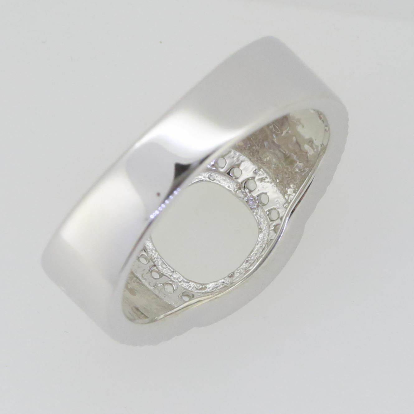 Men's Sterling Silver Semi Mount Ring Setting Round RD 9x9mm Halo - Syzjewelry