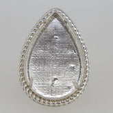 Vintage Style Sterling Silver Semi Mount Ring Setting PE 27X17mm Cabochon - Syzjewelry