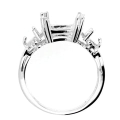 Sterling Silver Semi Mount Ring Setting Square 9x9mm CU 10x10mm HT 5x5mm - Syzjewelry