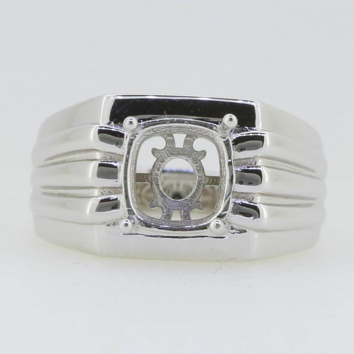 14K White Gold Semi Mount Ring Setting Cushion CU 8X8mm GTL19575R14K - Syzjewelry