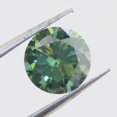 Round 8mm Greenish Blue Color loose moissanite 2 Carat VVS1 certificate RD 8x8mm - Syzjewelry