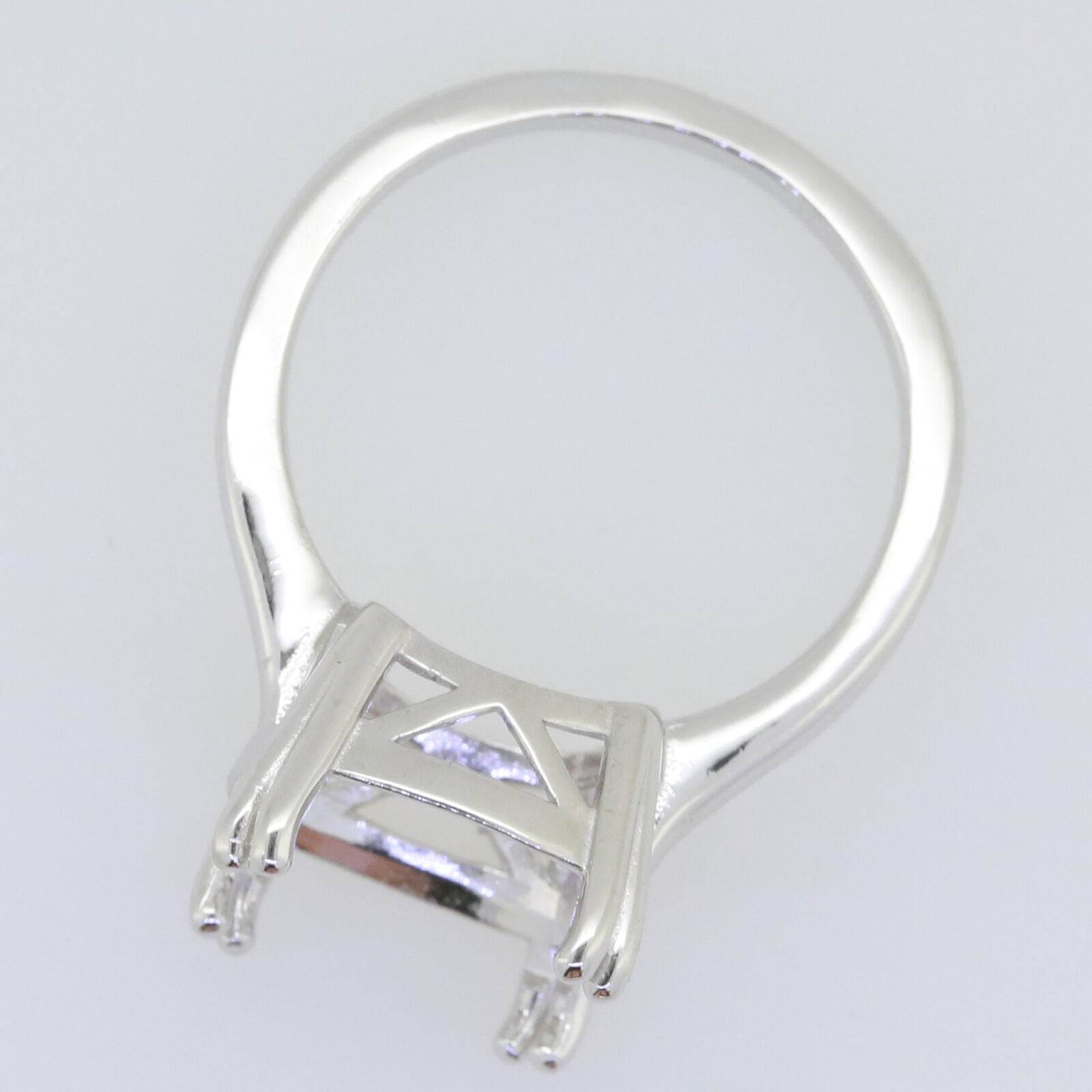 Sterling Silver Semi Mount Ring Setting Cushion CU 12X12mm L669 - Syzjewelry