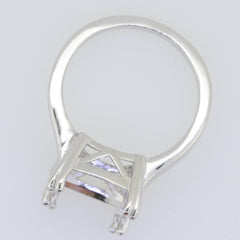 Sterling Silver Semi Mount Ring Setting Cushion CU 12X12mm L669 - Syzjewelry