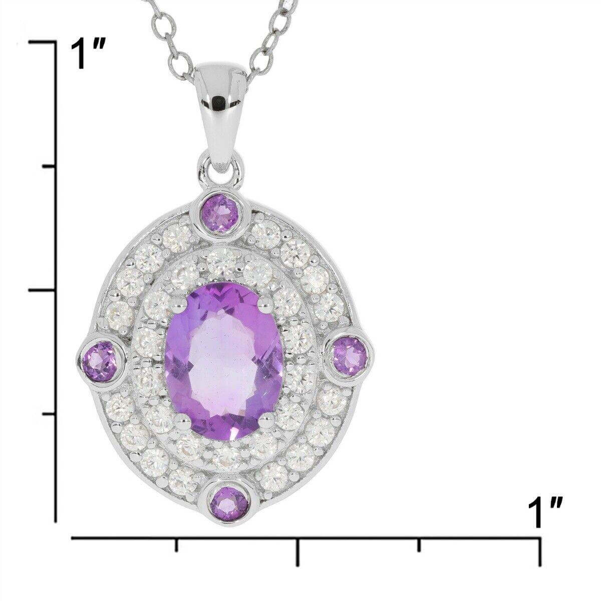 Sterling Silver Semi Pendants Setting Oval OV 8x6mm Halo W/ Topaz White Topaz - Syzjewelry