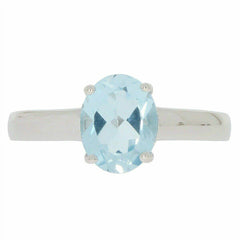 Sterling Silver Semi Mount Ring Setting Oval OV 9x7mm White Topaz PJC2179R - Syzjewelry