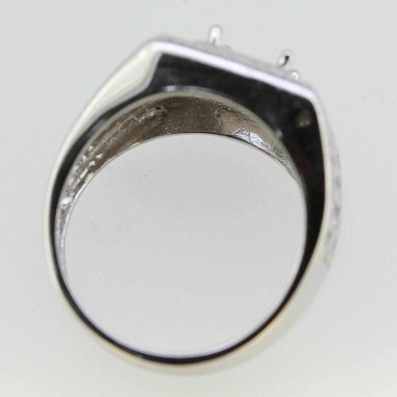 Sterling Silver Semi Mount Ring Setting RD 6.5x6.5mm Men's Ring - Syzjewelry