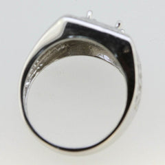 Sterling Silver Semi Mount Ring Setting RD 6.5x6.5mm Men's Ring - Syzjewelry