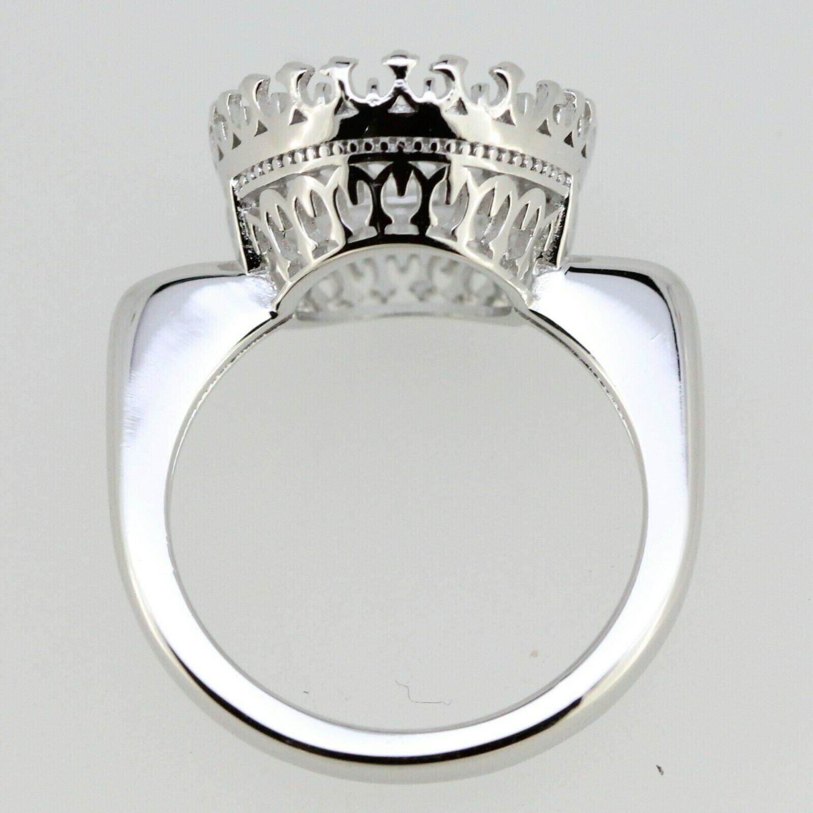 Sterling Silver Semi Mount Ring Setting Oval OV 14x12mm Cab Art Deco Style - Syzjewelry