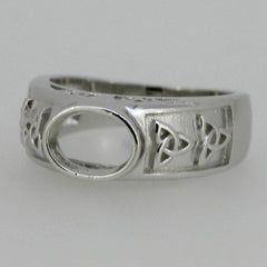 Sterling Silver Semi Mount Ring Setting Oval OV 8x6mm Celtic Knot - Syzjewelry