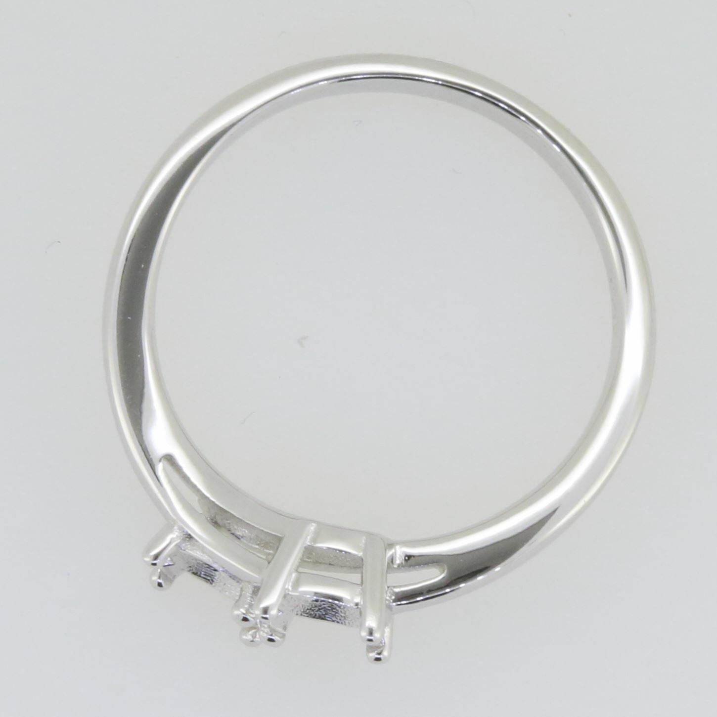 Sterling Silver Semi Mount Ring Setting Round RD 5x5mm Toi and Moi Bypass Ring - Syzjewelry