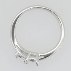 Sterling Silver Semi Mount Ring Setting Round RD 5x5mm Toi and Moi Bypass Ring - Syzjewelry