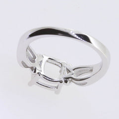 Sterling Silver Semi Mount Ring Setting Cushion CU 8X8mm Twisted Shank - Syzjewelry