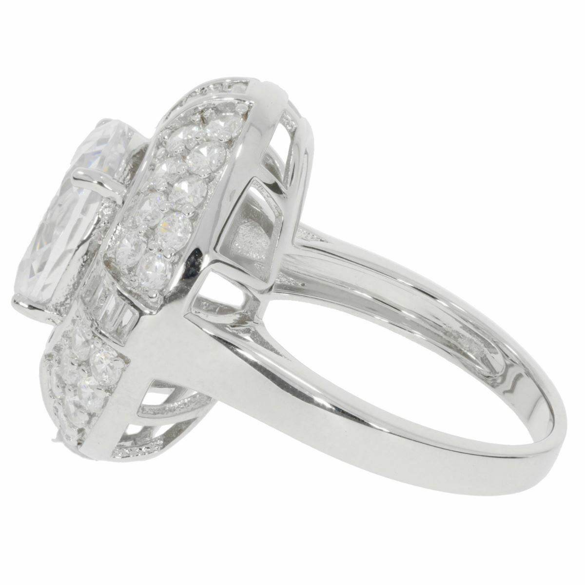 Sterling Silver Semi Mount Ring Setting Oval OV 11X9mm Double Halo - Syzjewelry