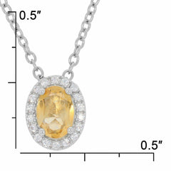 Sterling Silver Semi Mount Pendant Setting OV 7X5mm White Topaz PJC2299P - Syzjewelry