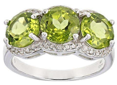 Sterling Silver Semi Mount Ring Setting Round RD 7x7mm 3 Stones Halo - Syzjewelry