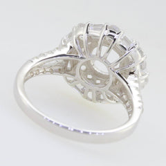 Sterling Silver Semi Mount Ring Setting Round RD 7x7mm White Topaz PJC635 - Syzjewelry