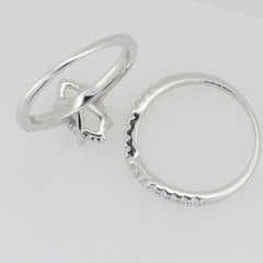 2 PC Set Sterling Silver Semi Mount Ring Setting Marquise MQ 12X6mm Topaz - Syzjewelry