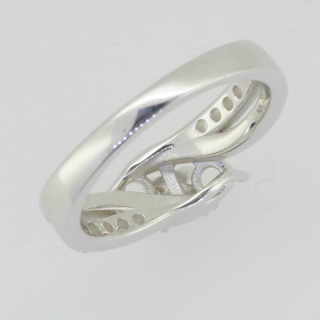 14K White Gold Semi Mount Ring Setting Round RD 4x4mm - Syzjewelry