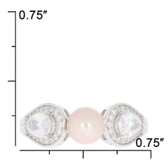 Sterling Silver Semi Mount Ring Setting Round RD 6x6mm Pearl 3 Stone 14795 - Syzjewelry