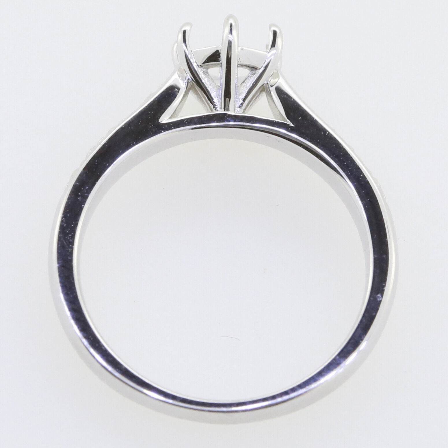 Sterling Silver Semi Mount Ring Setting Round RD 6x6 mm solitaire Whit - Syzjewelry