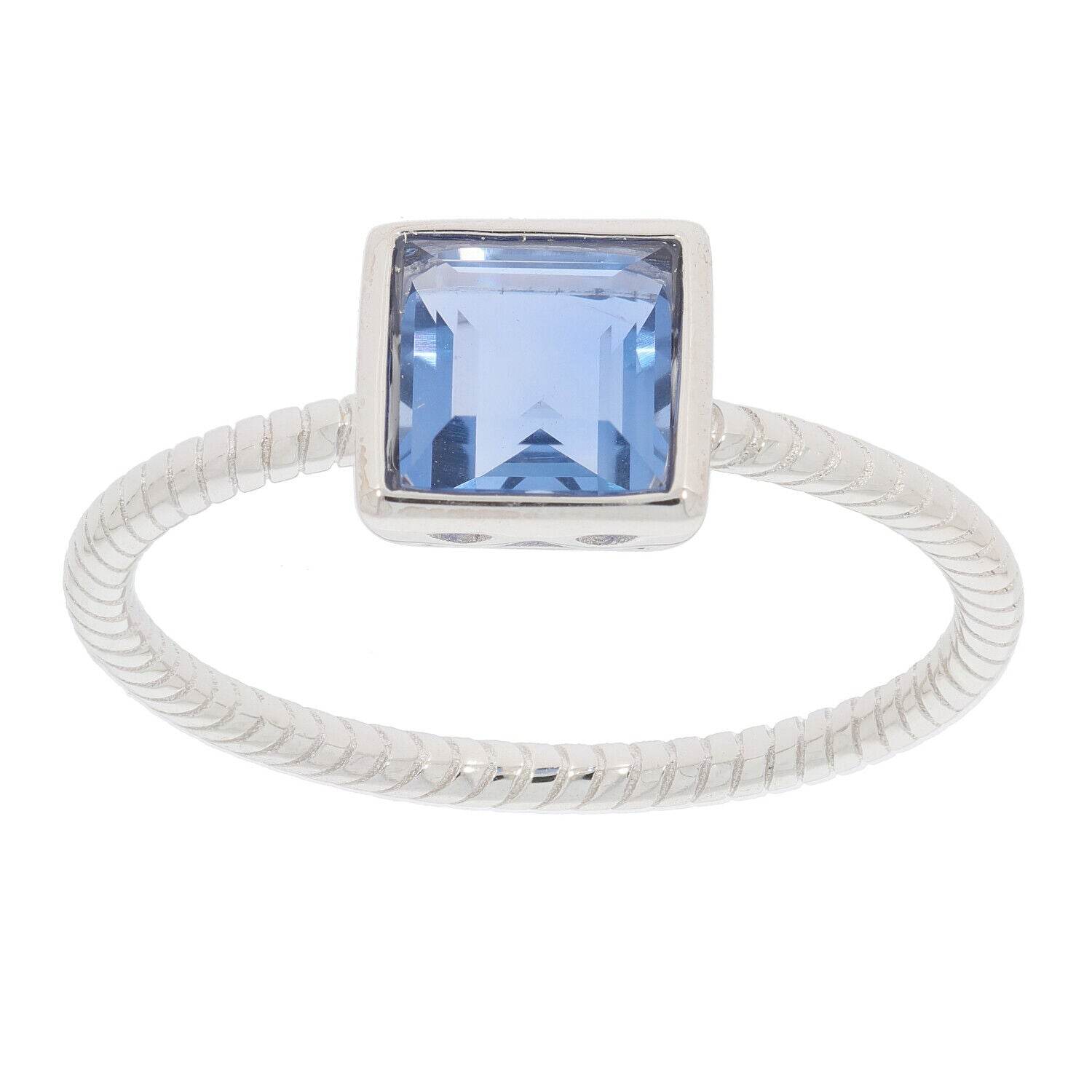 Sterling Silver Semi Mount Ring Setting Princess SQ 6X6mm Bezel Set - Syzjewelry