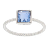 Sterling Silver Semi Mount Ring Setting Princess SQ 6X6mm Bezel Set - Syzjewelry