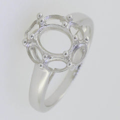 Sterling Silver Semi Mount Ring Setting Oval OV 8X6mm White Topaz PJC1772R - Syzjewelry