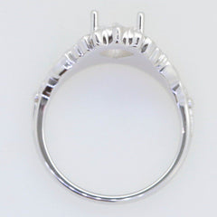 Sterling Silver Semi Mount Ring Setting PE 8x6mm Crown White Topaz - Syzjewelry