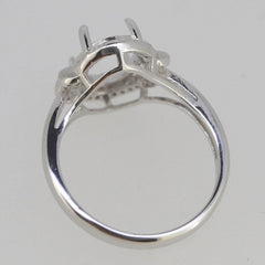 Sterling Silver Semi Mount Ring Setting Oval OV 10x7mm White Topaz - Syzjewelry