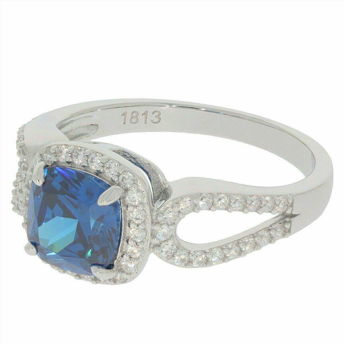 Sterling Silver Semi Mount Ring Setting Cushion Cu 7x7mm Halo Split Shank - Syzjewelry