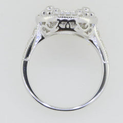 14K White Gold Semi Mount Ring Setting Cushion CU 7X7mm - Syzjewelry