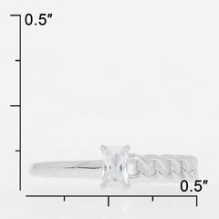 Sterling Silver Semi Mount Ring Setting Emerald OCT 5X3mm Chain Band - Syzjewelry