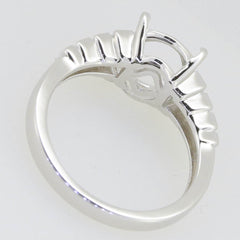 Sterling Silver Semi Mount Ring Setting Oval OV 10X8mm Baguette Shank - Syzjewelry