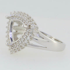 Sterling Silver Semi Mount Ring Setting Trillion Tri 10x10mm Halo Topaz - Syzjewelry