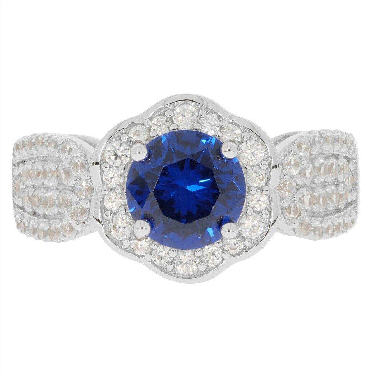 Sterling Silver Semi Mount Ring Setting RD 7x7mm W/ White Topaz White - Syzjewelry